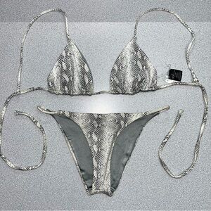 Skin by SAME Los Angeles Snake Print Bikini Set